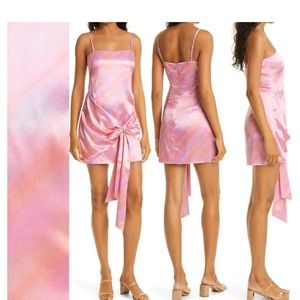 Emile Tie Front Satin Minidress LIKELY